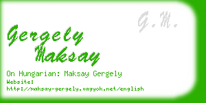 gergely maksay business card